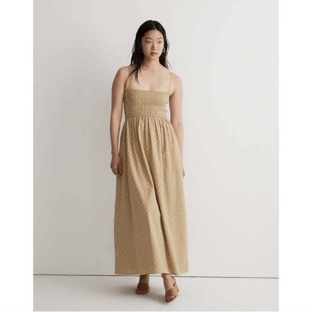 Madewell theo dress pale yellow pattern